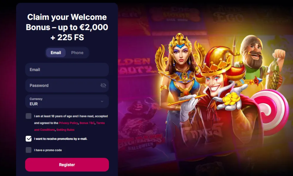 NV Casino registreringsskjema og velkomstbonus kampanjetilbud